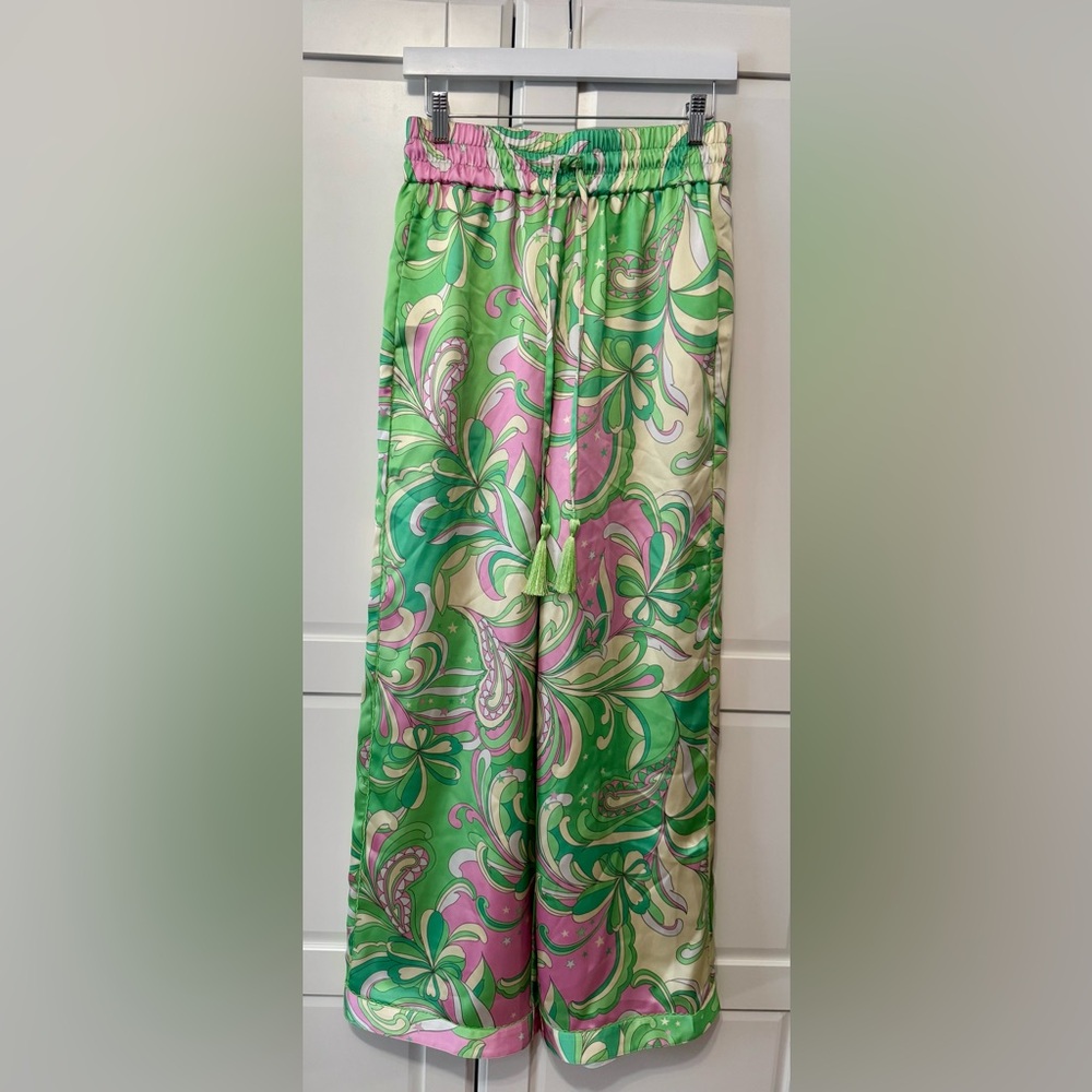 Camila Coelho Green and Pink Patterned Paisley “Pucci” Like Pants Size: Small